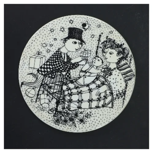 Bjørn Wiinblad Nymølle December Mirakel væg/platte Ø15,5 cm fra Nymölle (str. Ø 15,5 cm)
