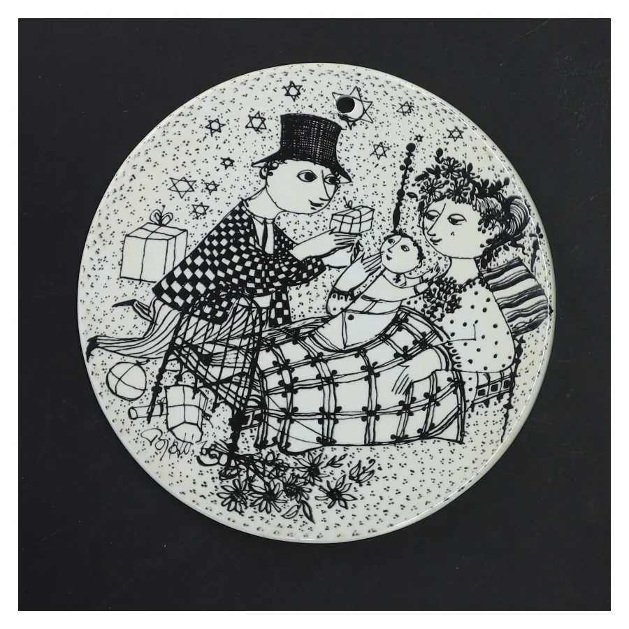 Bjørn Wiinblad Nymølle December Mirakel væg/platte Ø15,5 cm fra Nymölle (str. Ø 15,5 cm)