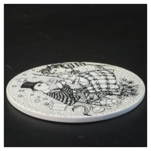 Bjørn Wiinblad Nymølle December Mirakel væg/platte Ø15,5 cm fra Nymölle (str. Ø 15,5 cm)