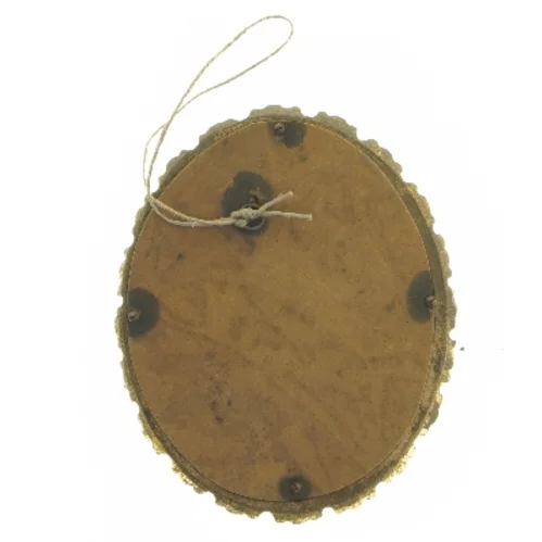 Lille ovalt vægspejl med gylden ramme (str. 16,5x13,5 cm)
