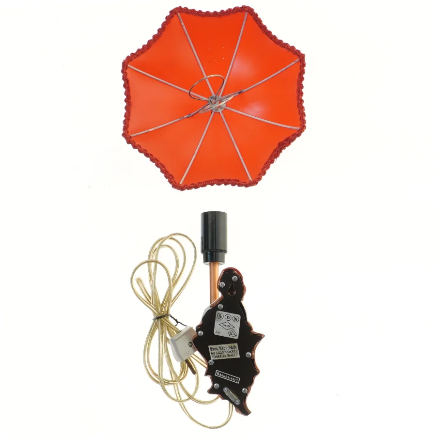 Vintage bordlampe med paraply (str. 20 cm)