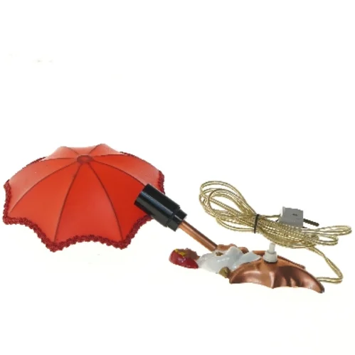 Vintage bordlampe med paraply (str. 20 cm)
