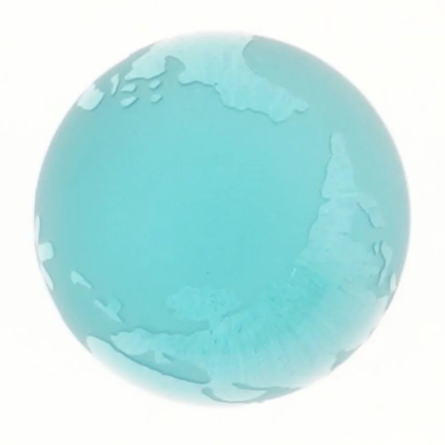 Blå dekorativ globus kugle 7 cm (str. 7 cm)