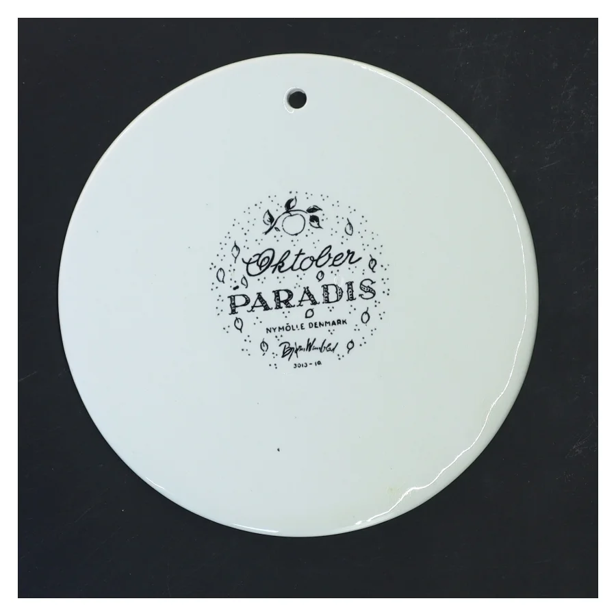 Bjørn Wiinblad Nymølle Oktober Paradis dekorationsplade Ø15,5 cm fra Nymölle (str. Ø 15,5 cm)
