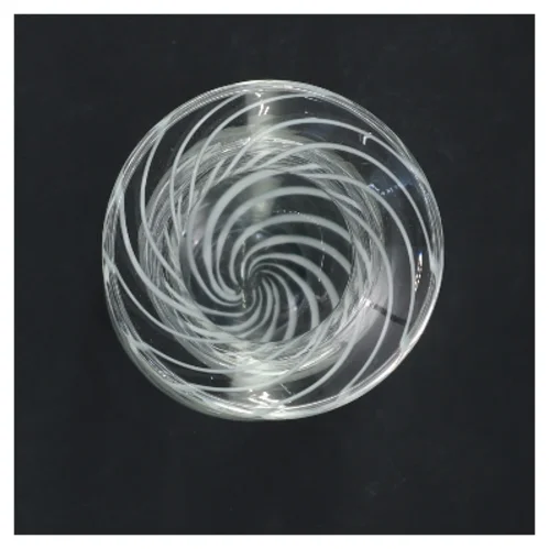 Klar glasvase med hvid spiral (str. Ø 8 cm længde 20 cm)