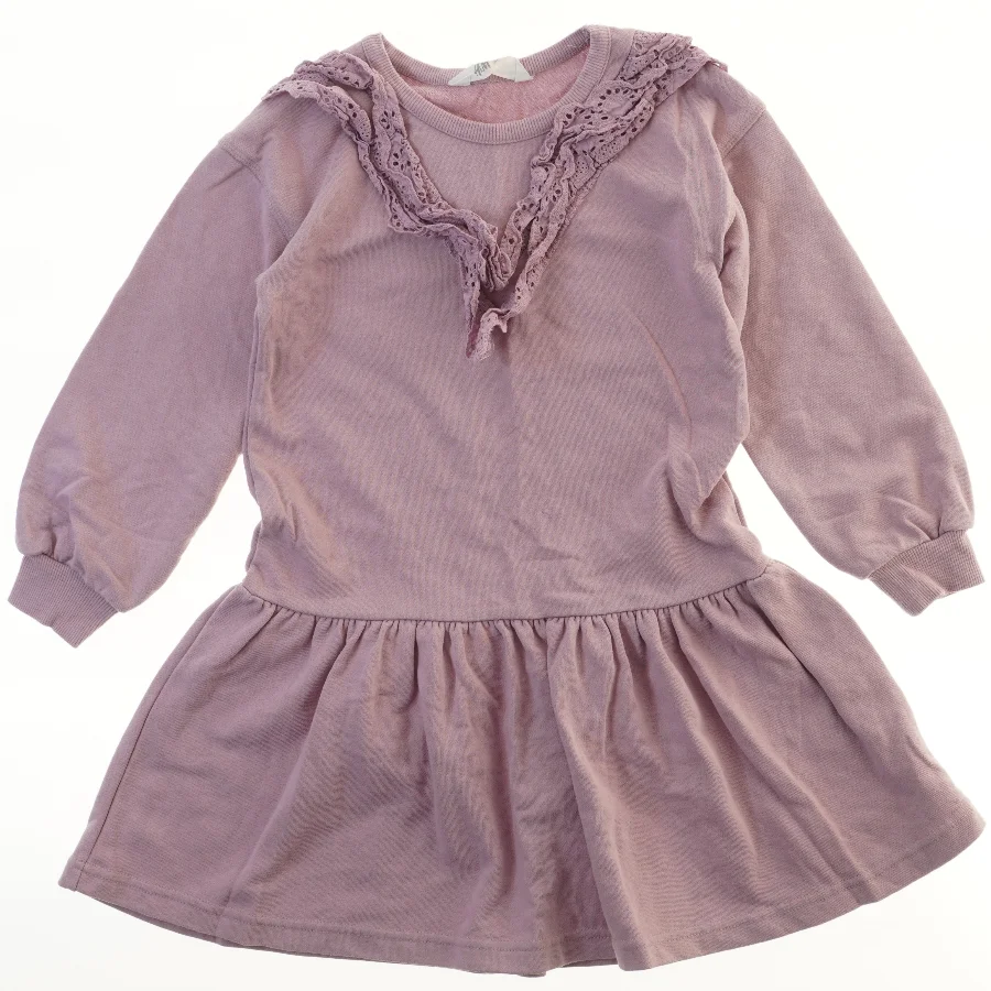 Langærmet kjole med blonde detaljer fra H&M (str. 128)