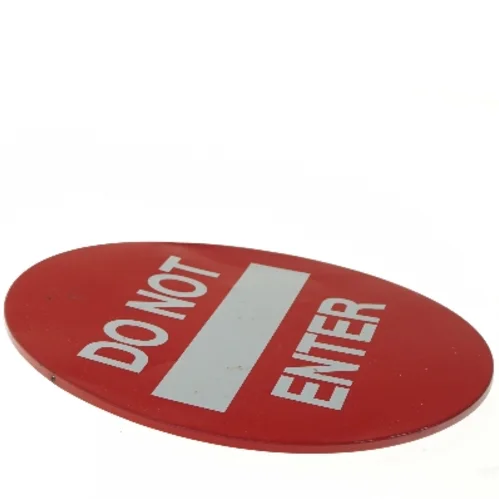 Rødt rundt metalskilt med teksten "DO NOT ENTER" Ø30 cm (str. Ø 30 cm)