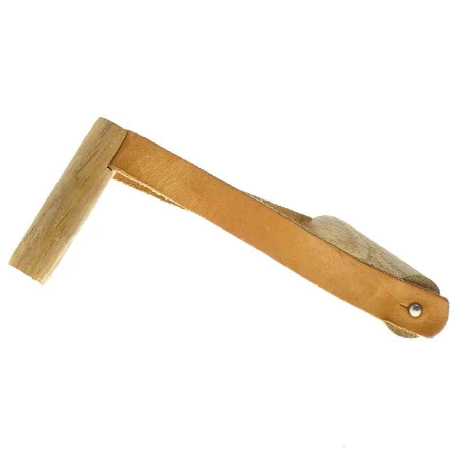lædergreb med træstave 14 cm fra Wirth (str. 14 cm)
