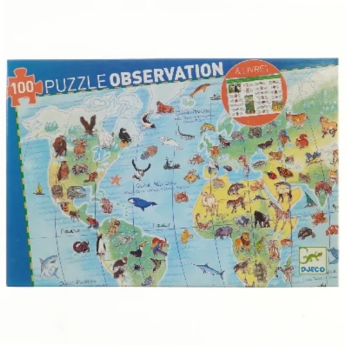 Djeco Animaux Puzzle Observation 100 brikker fra Djeco (str. 100 brikker 63x45 cm)