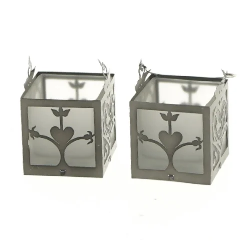 Metal fyrfadsstager med mønster fra Jette Frölich (str. 5x5x5 cm)