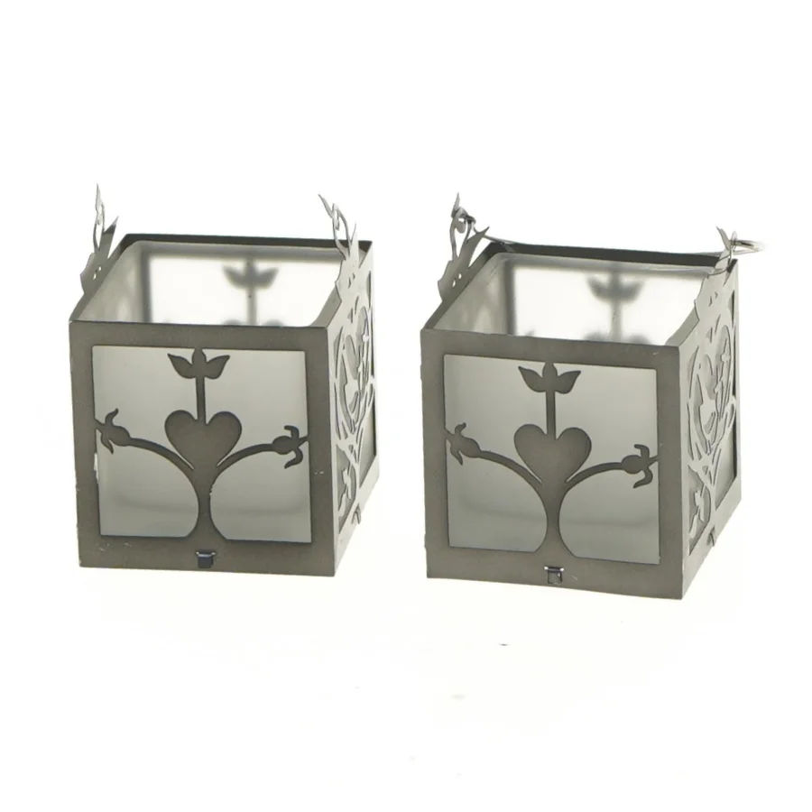 Metal fyrfadsstager med mønster fra Jette Frölich (str. 5x5x5 cm)