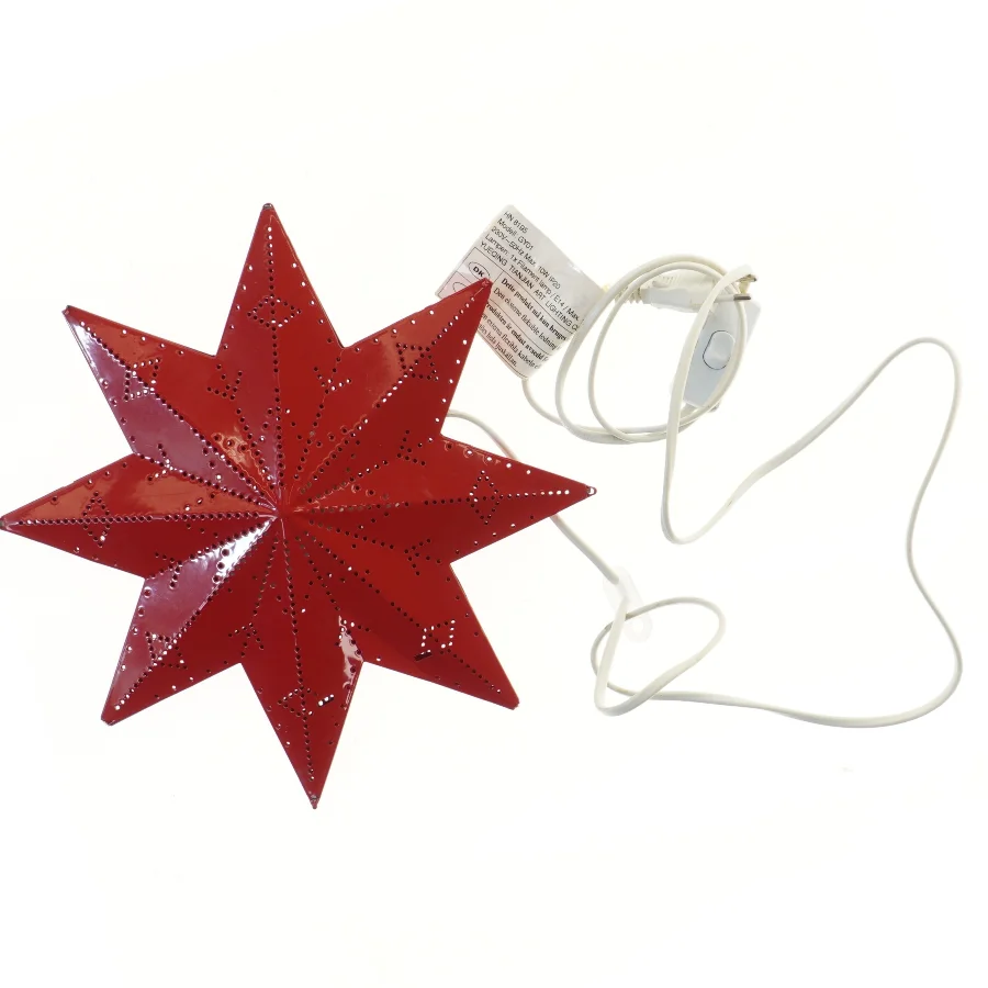 Rød stjerne lampe (str. Ø 30 cm)