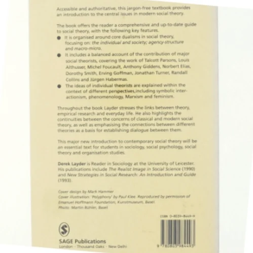 Understanding social theory af Derek Layder (Bog)