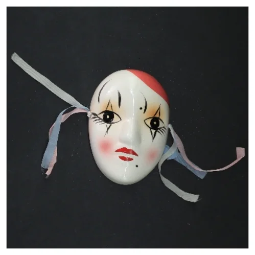 Porcelænsmaske med bånd fra 1980erne (str. 10 cm)