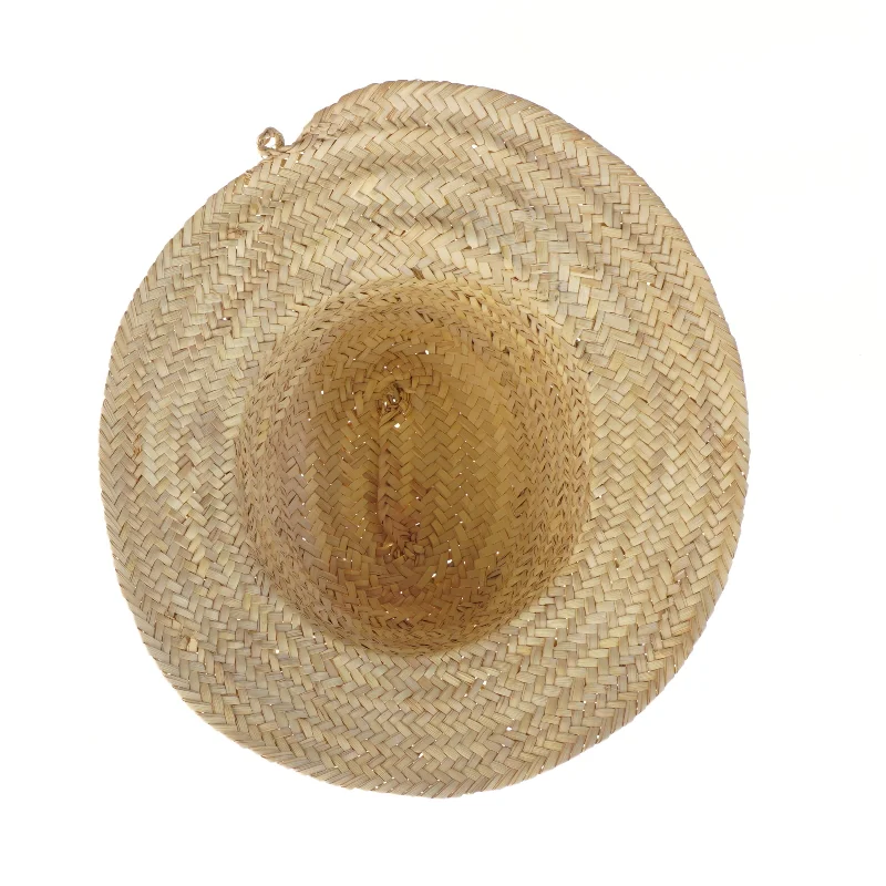 Stråhat m skrift (str. Ø 20 cm)