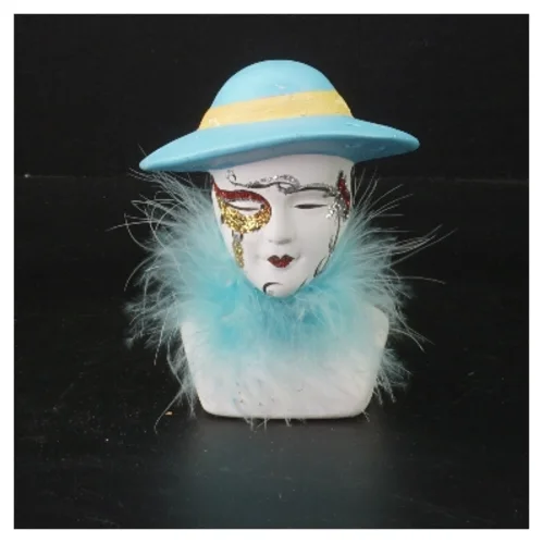 Smykkeholder buste i porcelæn(str. 10 cm)