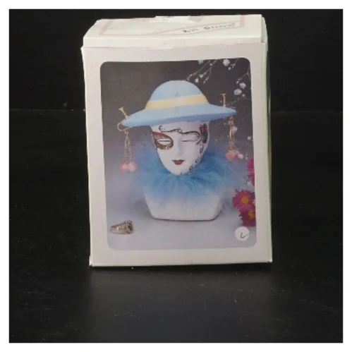 Smykkeholder buste i porcelæn(str. 10 cm)