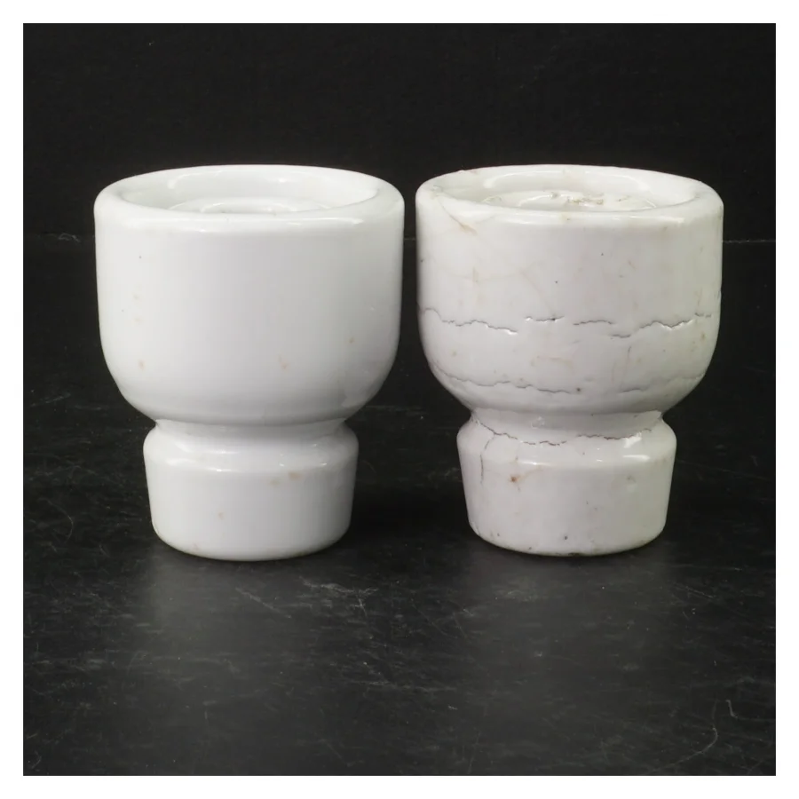 Porcelæn lysestager fra B&G (str. Ø 8 cm. længde, 9 cm)