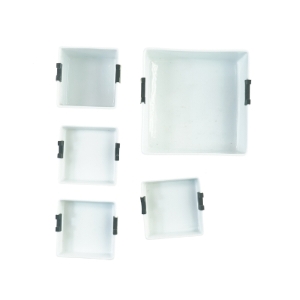 Firkantede skåle fra Zone (str. 21 gang i 8 cm og 12 x 8 cm og 12 x 3 cm)