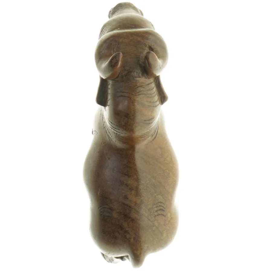 Træfigur af bøffel (str. 12 x 10 cm)