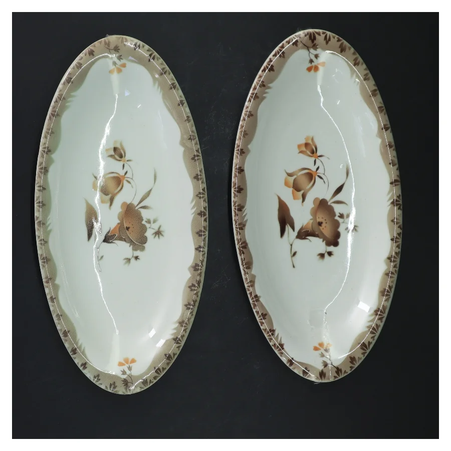 Snerle Fajance  fade med blomsterdesign (str. 23x12 cm) fra aluminia