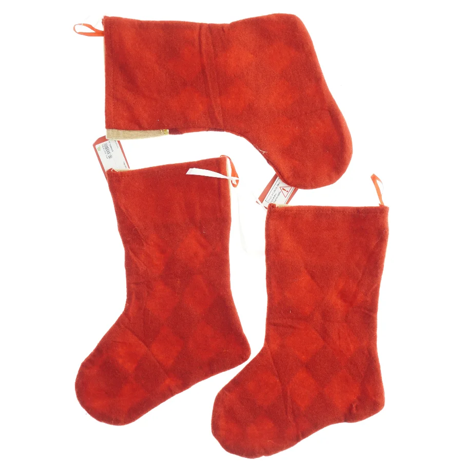 Julestrømper til nissemanden  i fløjl