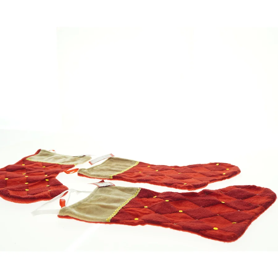 Julestrømper til nissemanden  i fløjl