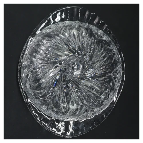 Krystal glas smørfad med låg (str. 18,5x15x10 cm)