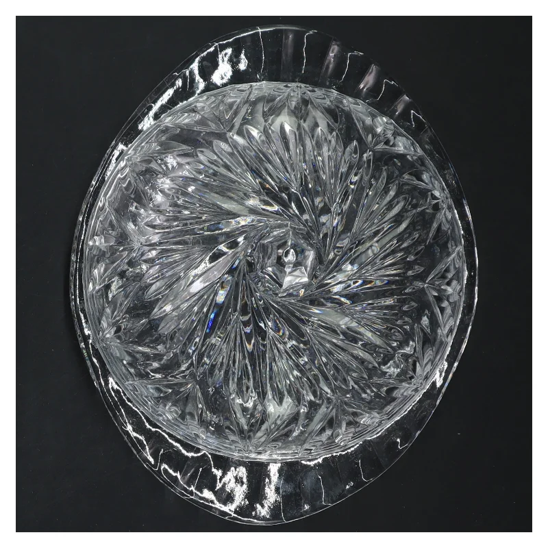 Krystal glas smørfad med låg (str. 18,5x15x10 cm)