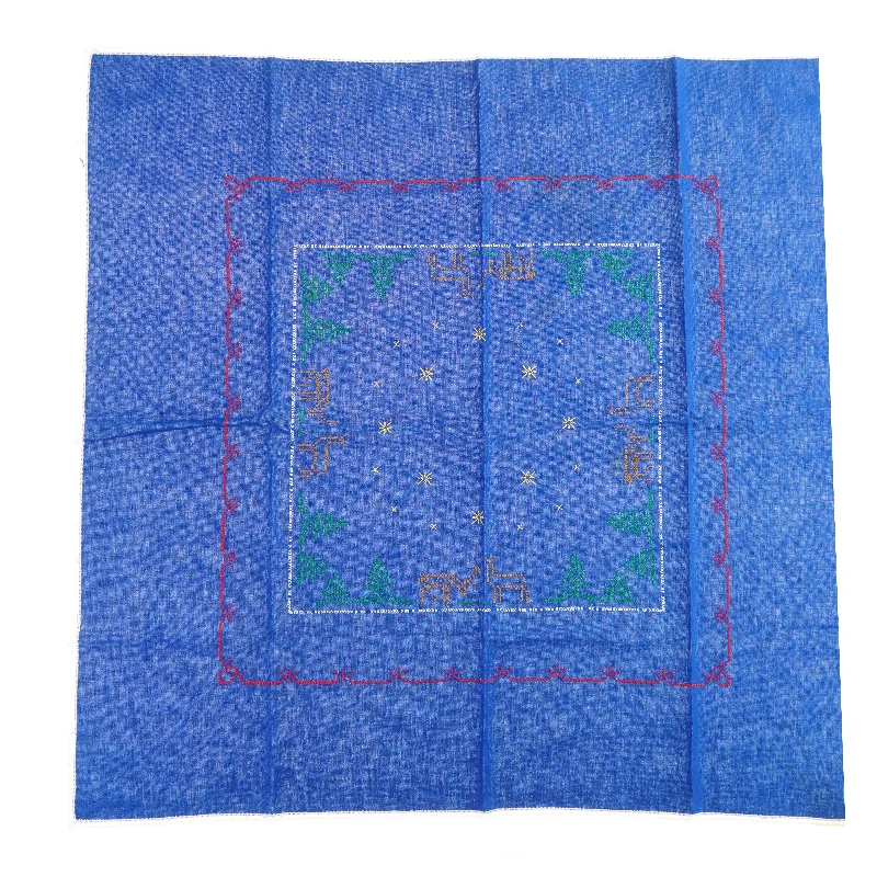 Juledug i blå (87x87 cm)