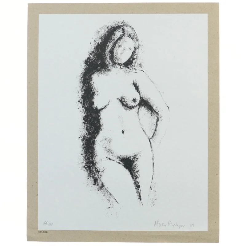  Studie billede signeret claus ryskjær (str. 34x42 cm)