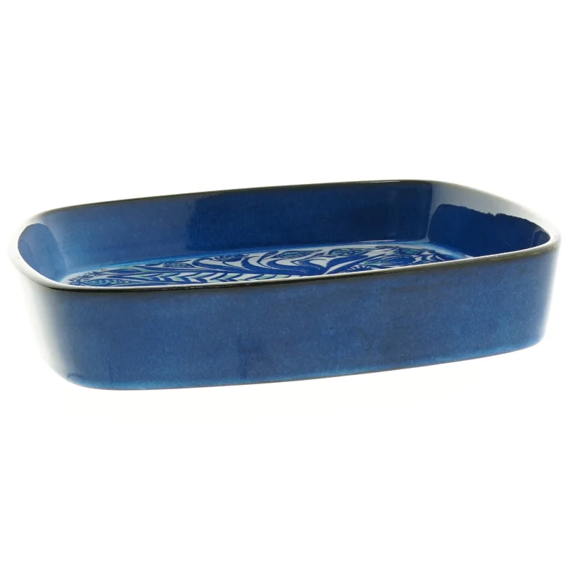 Alluminia Blue fantasy Bird  .Blåt fajancefad (str. 22 cm)