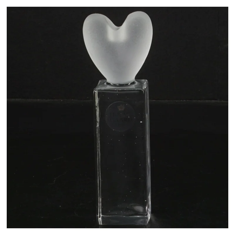 Glaskunst hjerteformet med satinfinish fra Holmegaard (str. 12 cm)