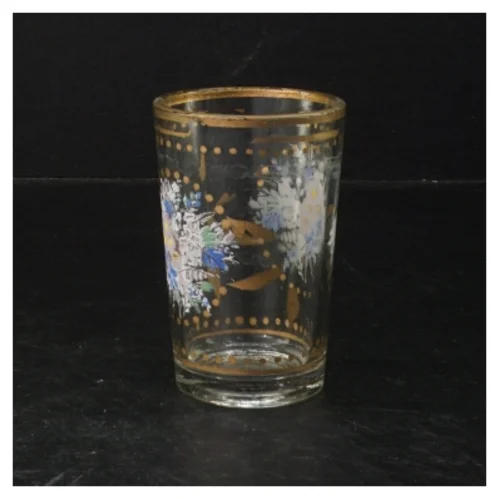 Dekorative glas med blomstermønster (str. 9,5 cm)