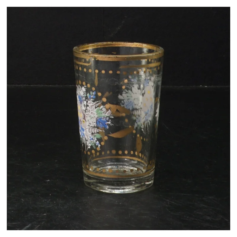 Dekorative glas med blomstermønster (str. 9,5 cm)