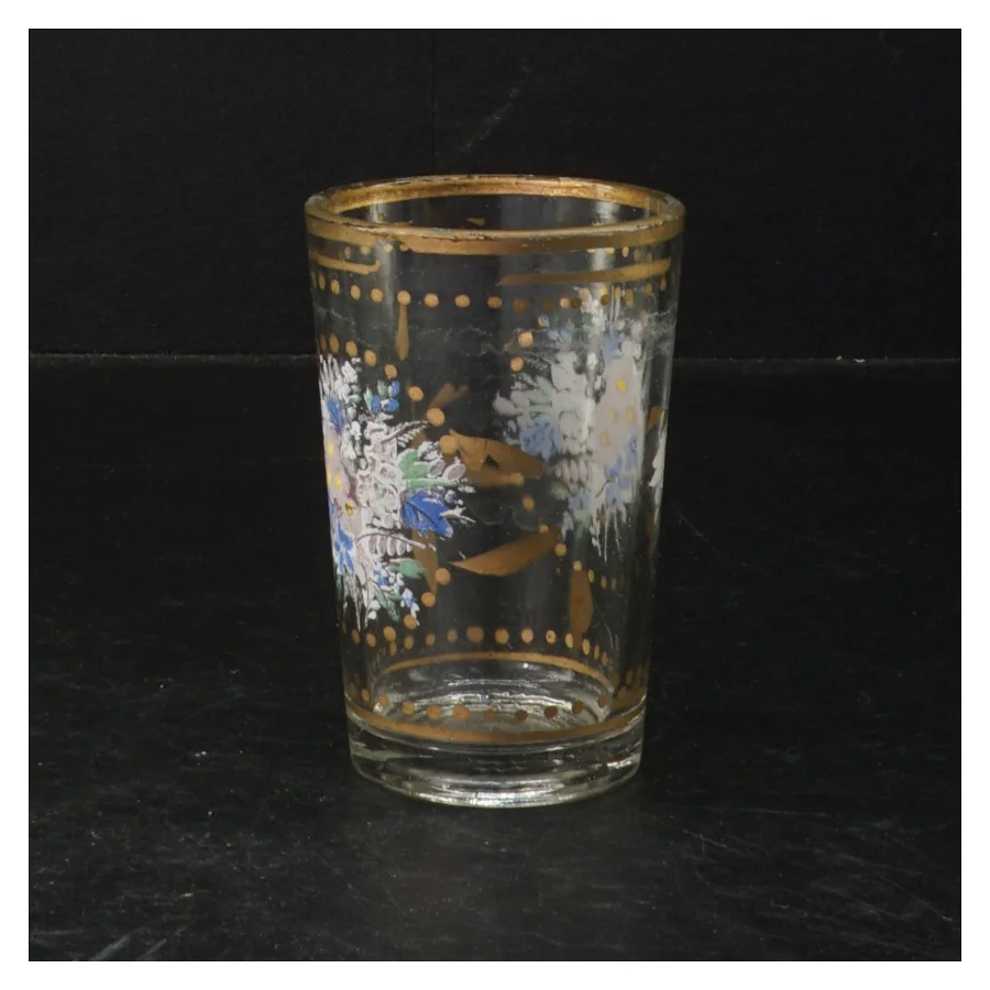 Dekorative glas med blomstermønster (str. 9,5 cm)