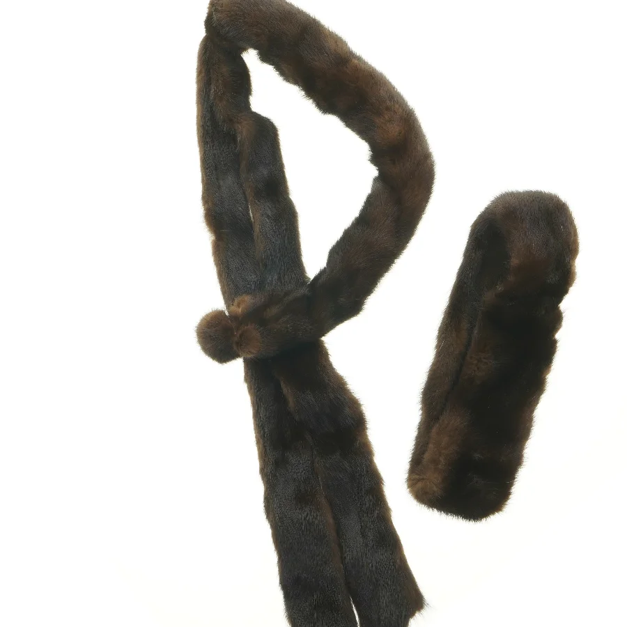 Mink  tørklæde pande bånd  2 stk 