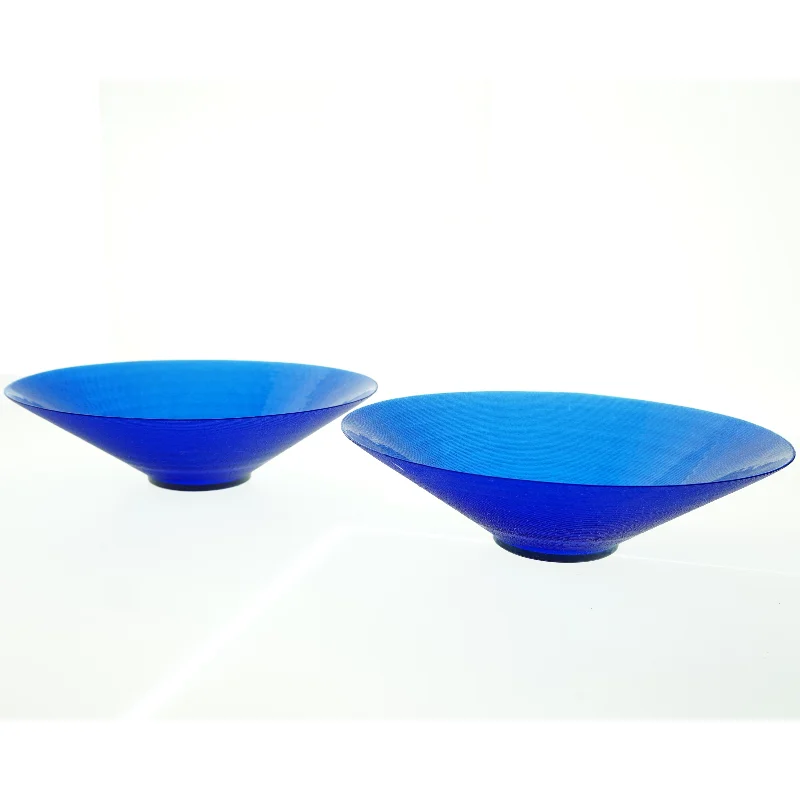  2 stk Blå salat glasskåle