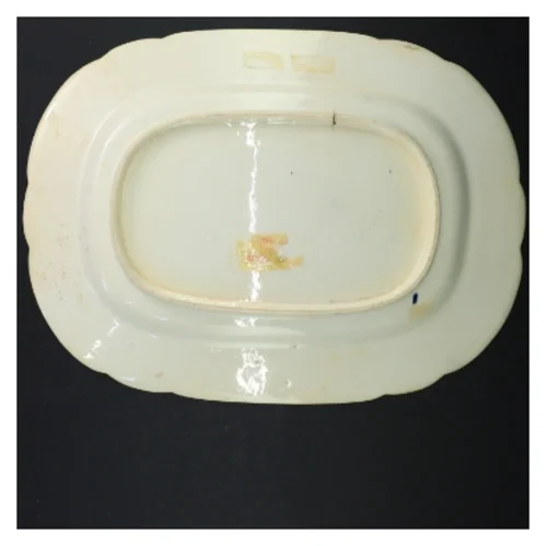 Antikt japansk unikt Porcelænsfad (str. 36 x 27 cm)