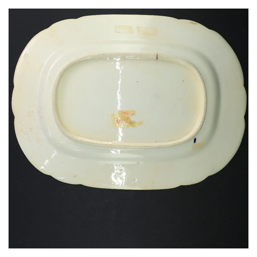 Antikt japansk unikt Porcelænsfad (str. 36 x 27 cm)