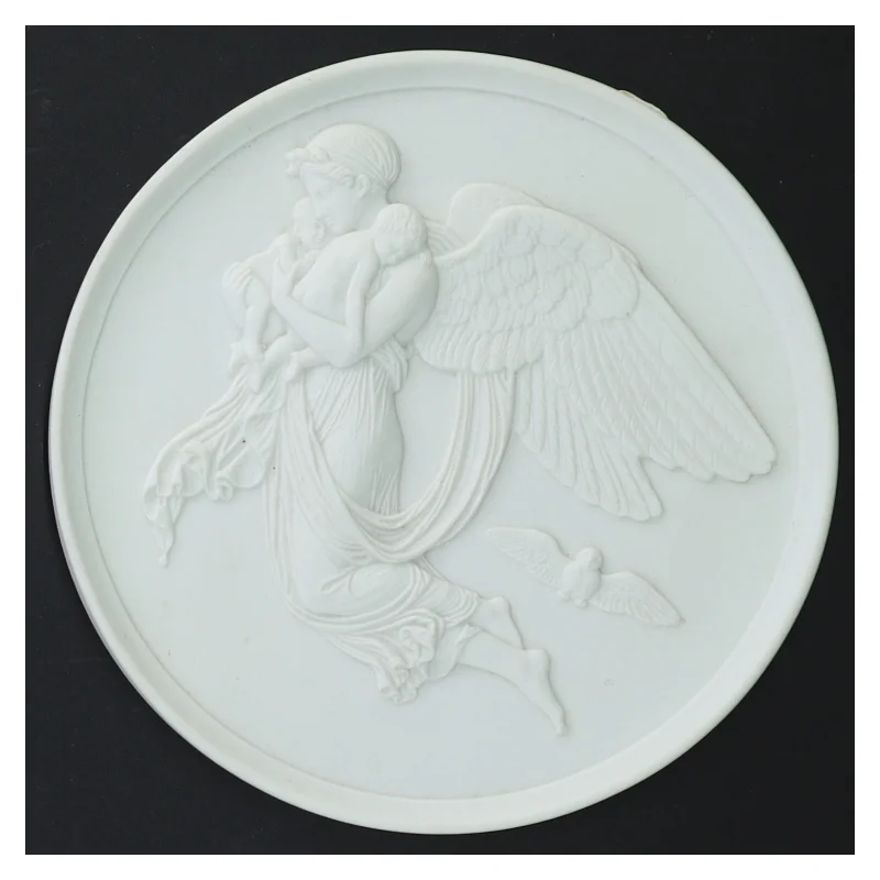 Bing & Grøndal Platte . Dekorativ platte med engelmotiv fra B&G (str. Ø 15 cm)