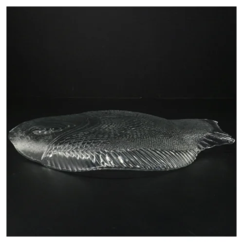 Glasfisk tallerken  (str. 34 x. 26 cm). 4 stk 275
