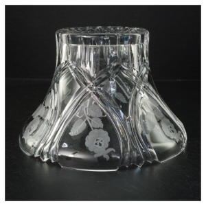 Krystalskål med slebne blomster (str. 22,5 cm)