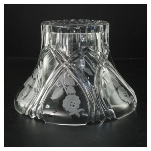 Krystalskål med slebne blomster (str. 22,5 cm)