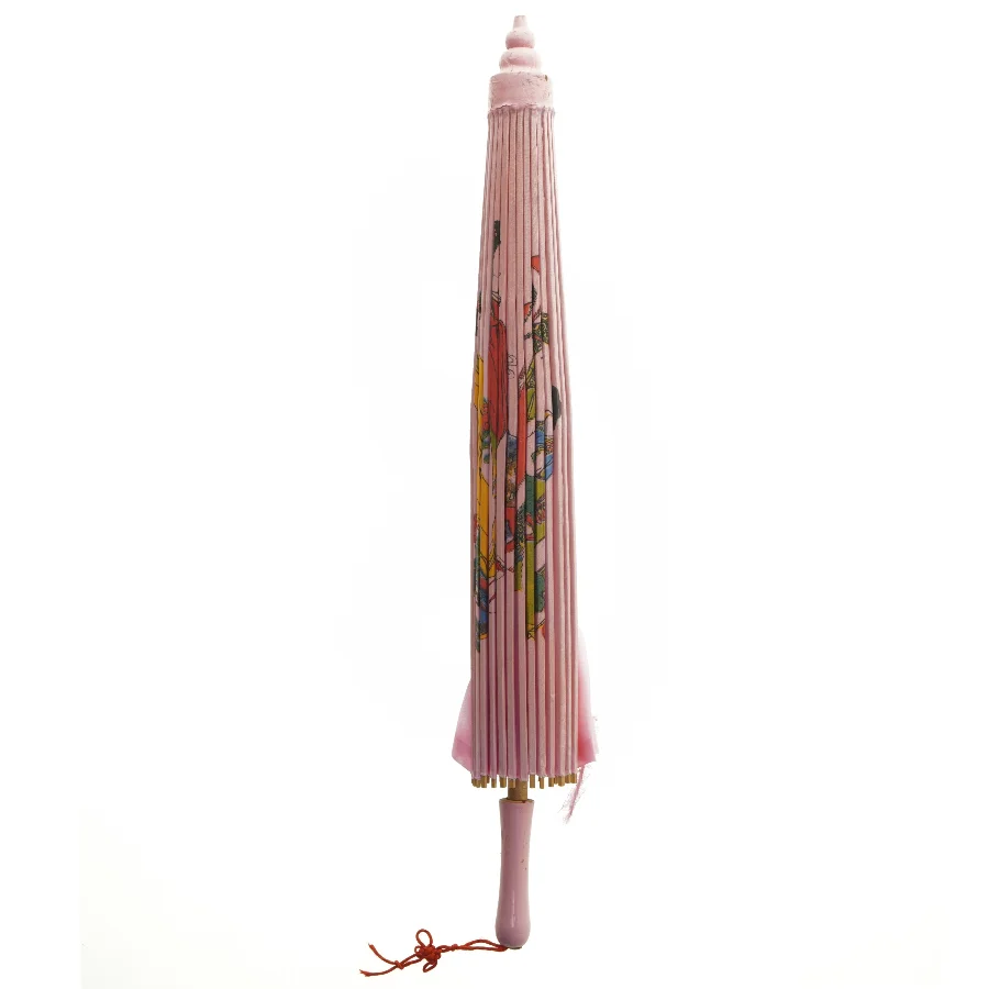 Sol Paraply med pink håndtag (str. 56 cm)
