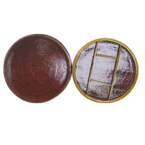 Dekorativ rund opbevaringsæske til smykker mm. (str. Ø 20 cm)