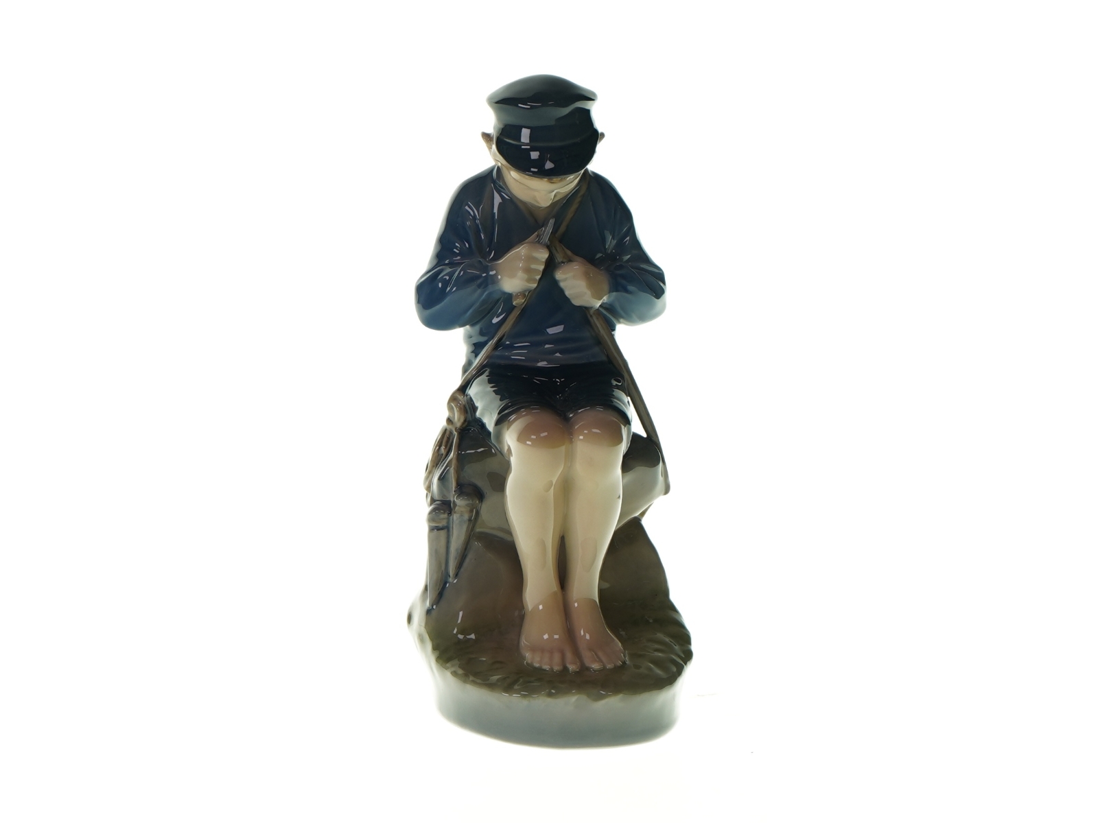 Porcelænsfigur af hyrdedreng fra Royal Copenhagen (str. H: 18 cm)