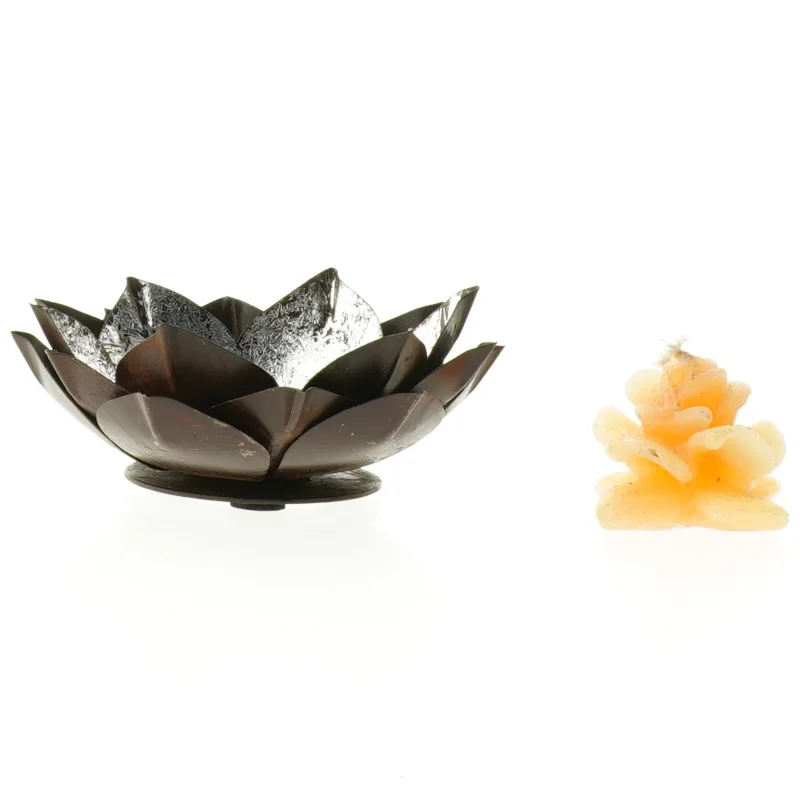  2 stk dekorativ lysestager med lys 