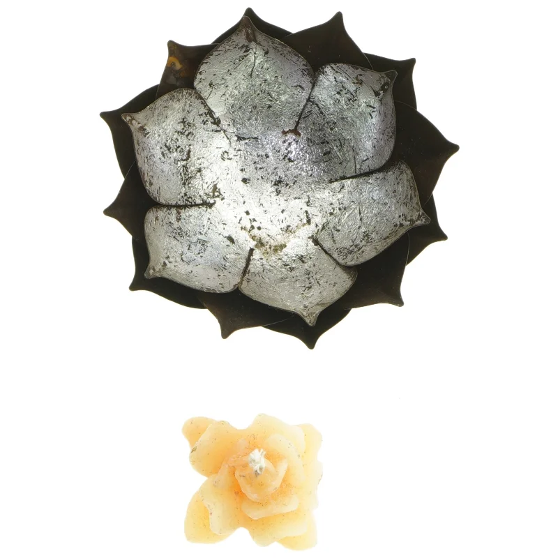  2 stk dekorativ lysestager med lys 