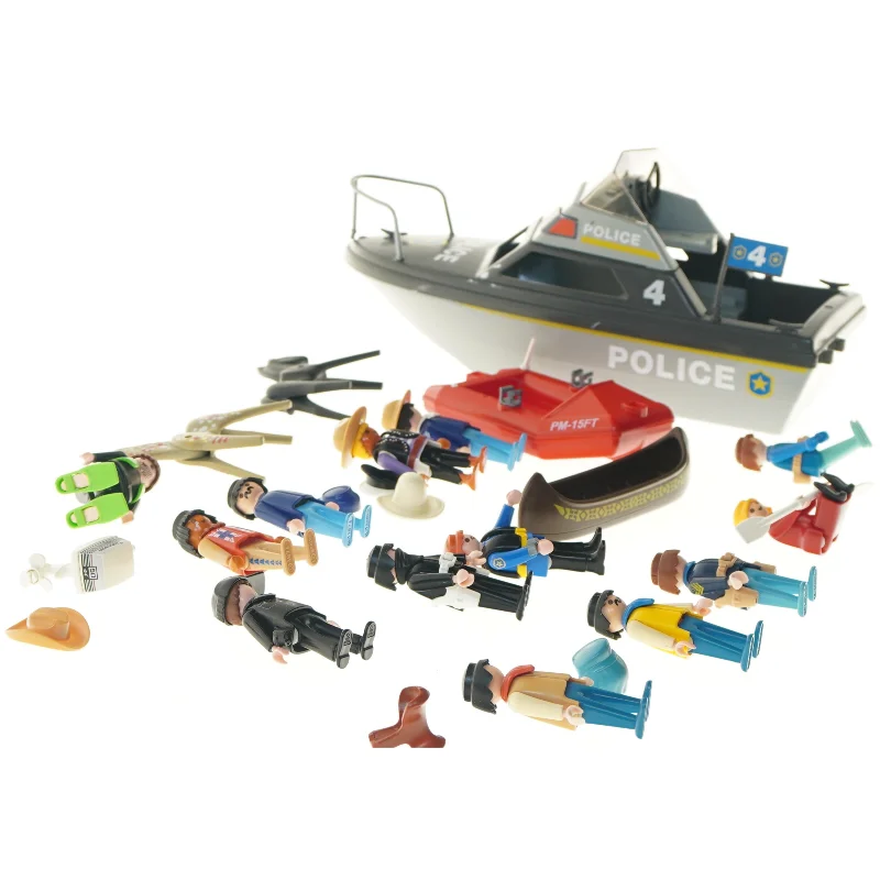 Playmobil politibåd sæt med figurer fra Playmobil